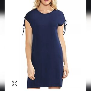 Vince Camuto Ladies Large Lace Up Cap Shoulder T-shirt in Dark Navy. NWT